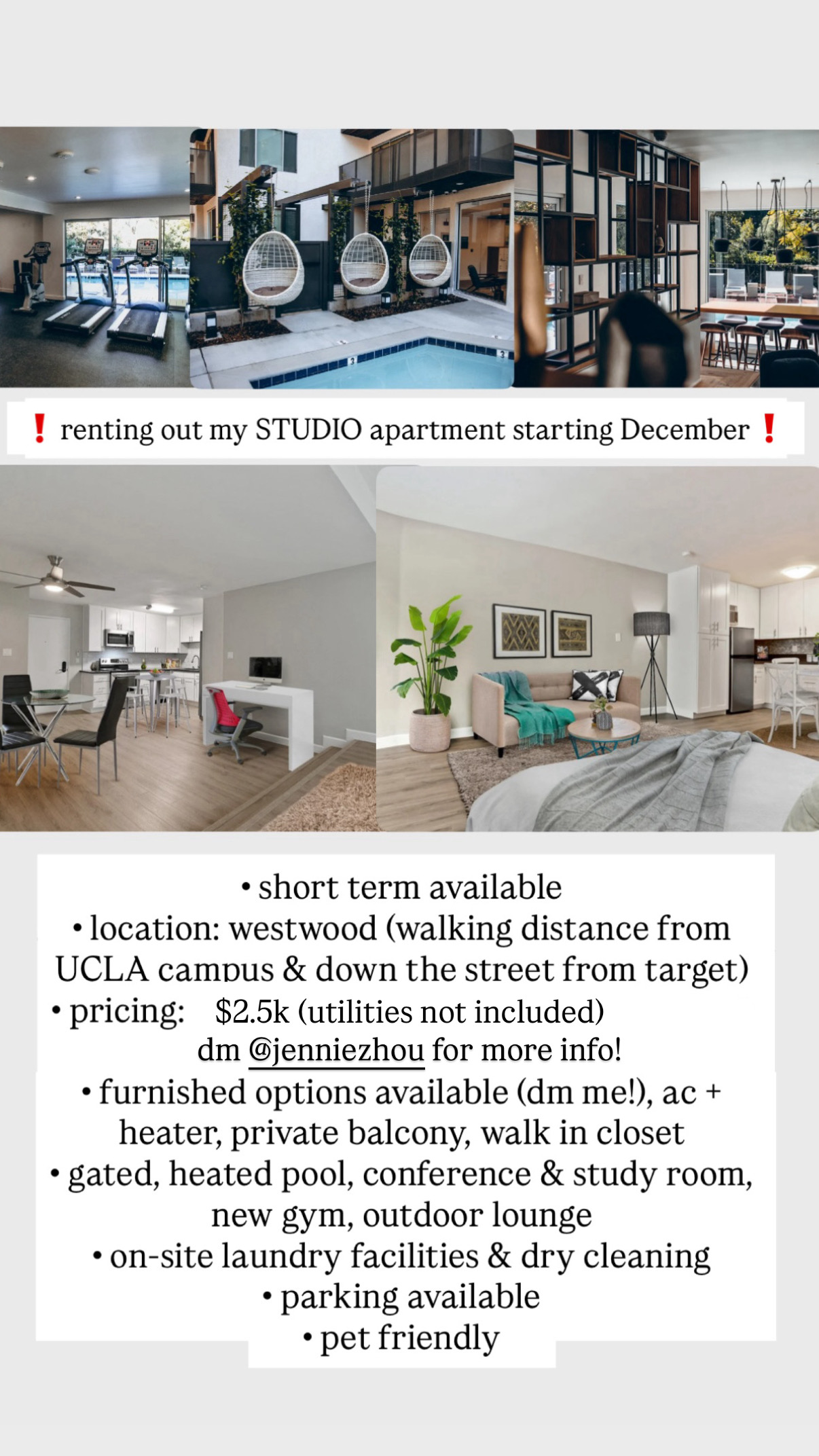 Studio Apartment, ucla, 870 Hilgard Ave, Los Angeles, CA 90024, USA